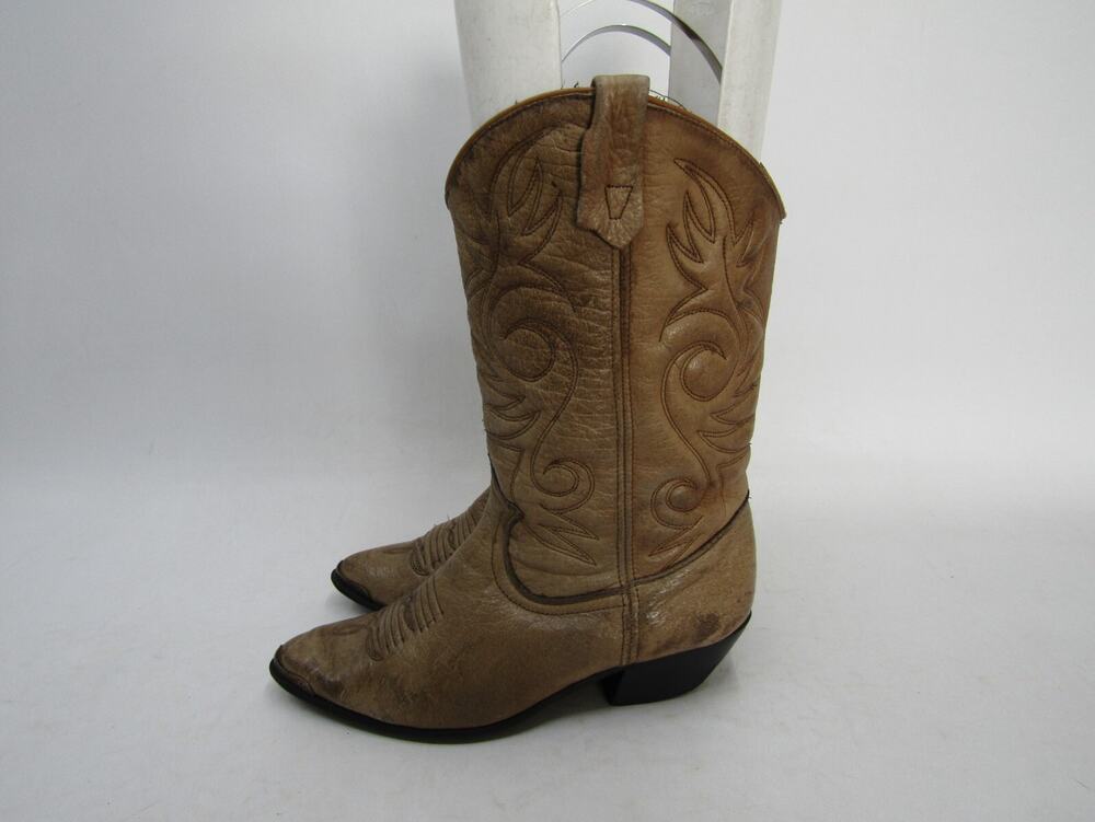 ACME Womens Size 7 M Brown Leather Cowboy Western Boots